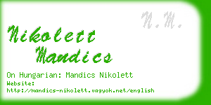 nikolett mandics business card